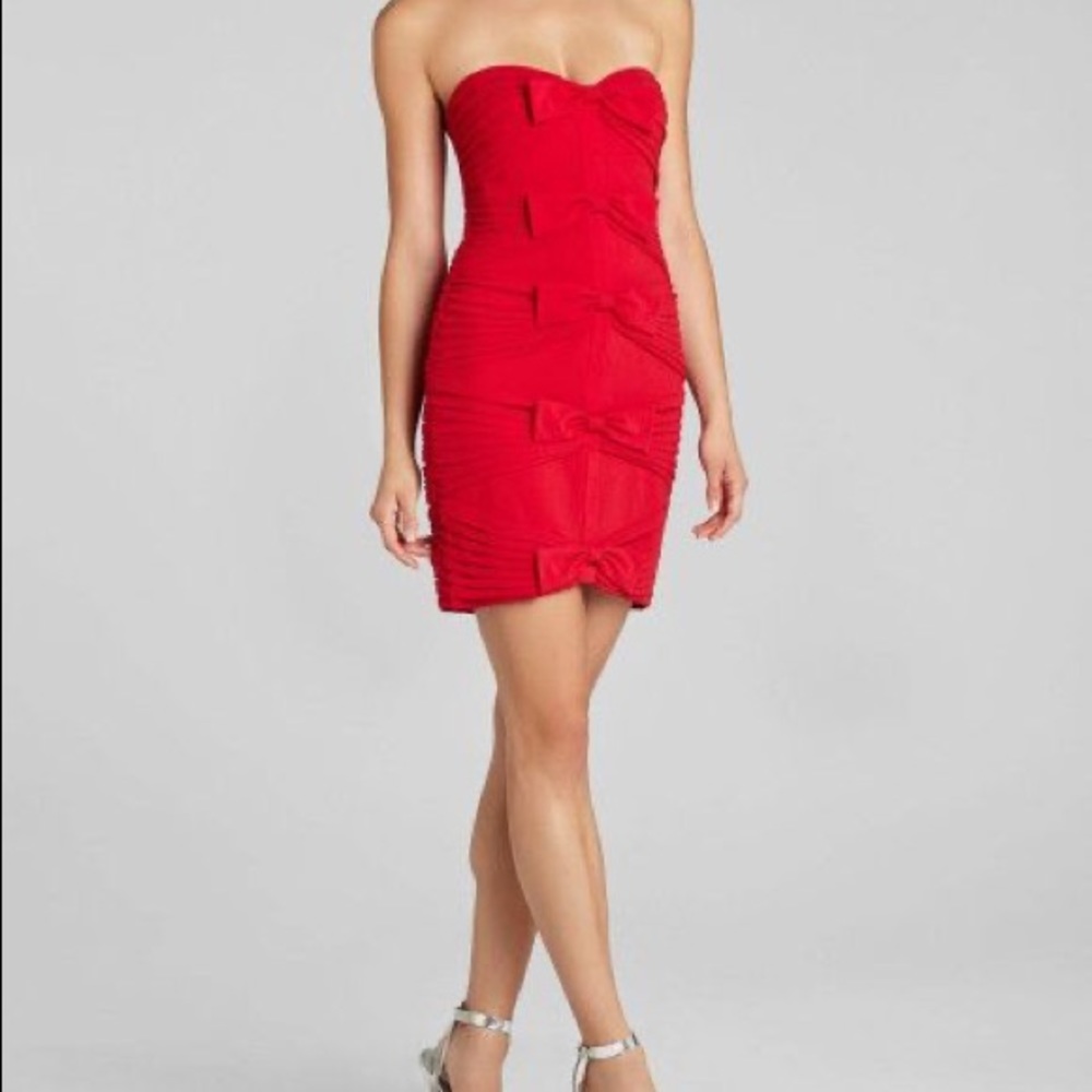 NWT BCBGMaxAzria “Sabrinna” Red Bows Dress, Size 2